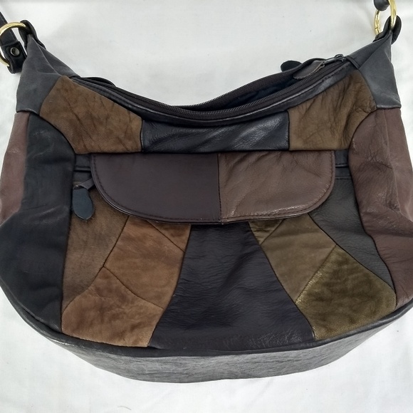 BEAUTIFUL PATCHWORK TOTE / PURSE Faux Suede 13X9X4 - Picture 5 of 8